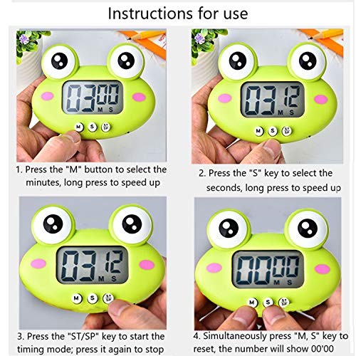 Kitchen Timer, Cute Cartoon Animal Countdown Timer, Digital Cooking Timer-qw