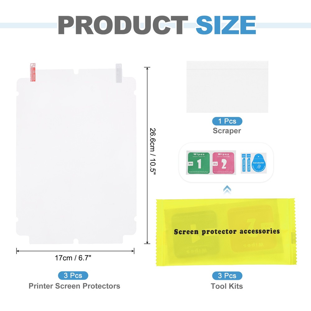 3Pcs Printer LCD Screen Protector, 10.1" Scratch-Resistant Protective Films