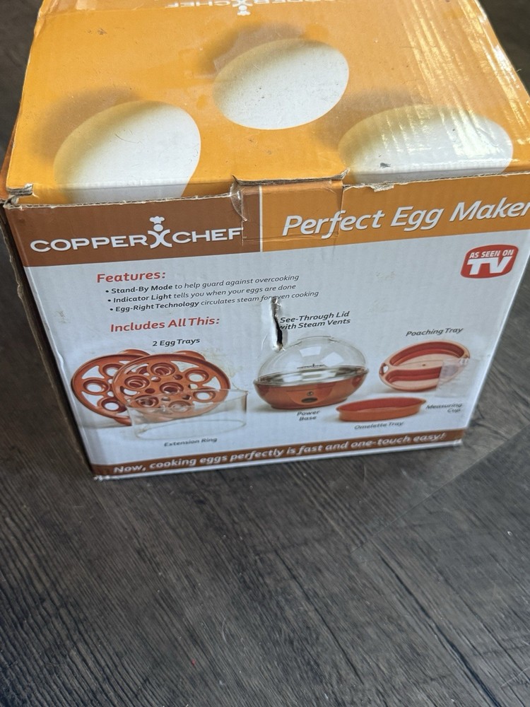 Copper Chef Perfect Egg Maker Electric Egg Cooker w/ Indicator Light