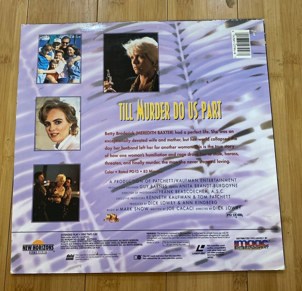 TILL MURDER DO US PART Laserdisc - MEREDITH BAXTER