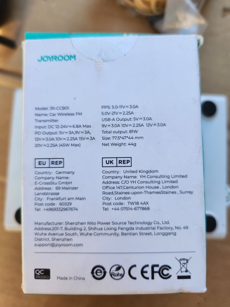 81W Bluetooth 5.4 FM Transmitter Car Adapter WIRELESS FM TRANSMITTER