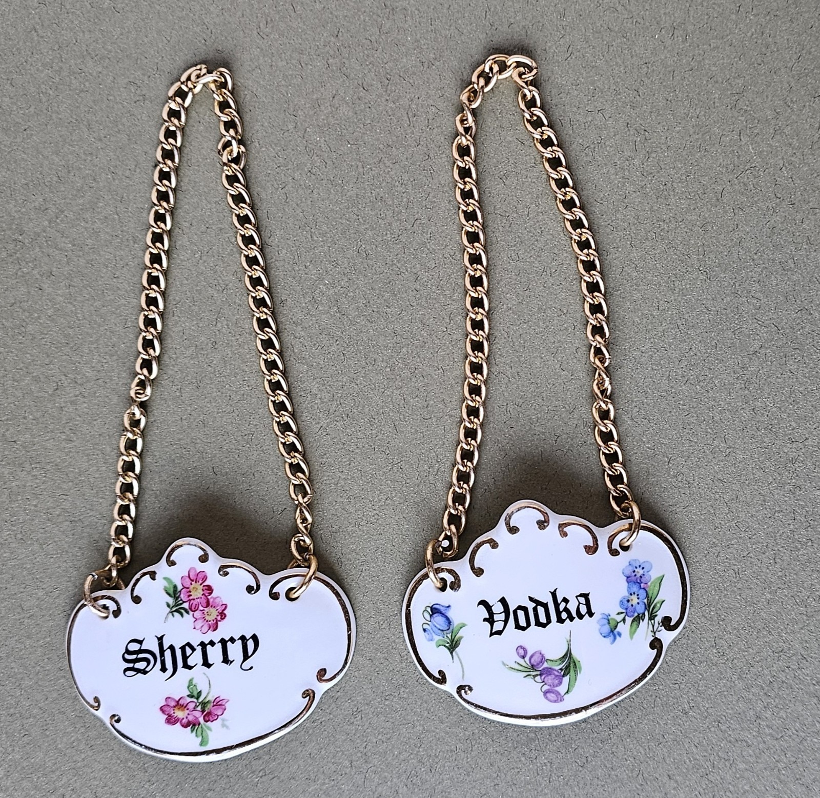 OAKLEY Liquor Bottle Labels Sherry Vodka Fine Bone China England