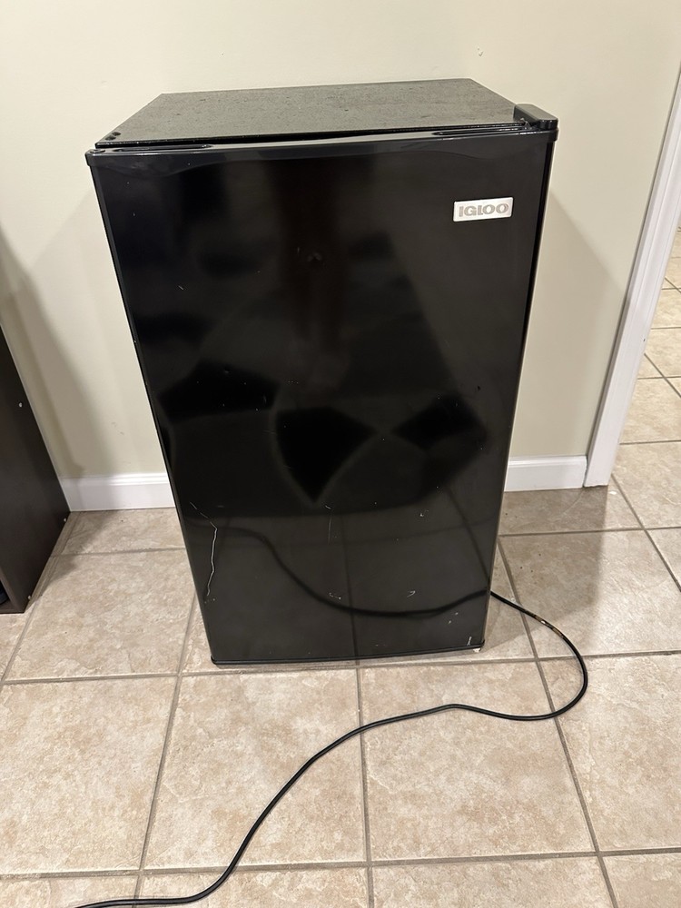 Igloo Black Mini Fridge with Freezer Compartment, Adjustable Shelves