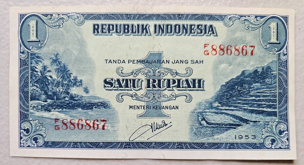 Indonesia 1 Rupiah 1953 Unc