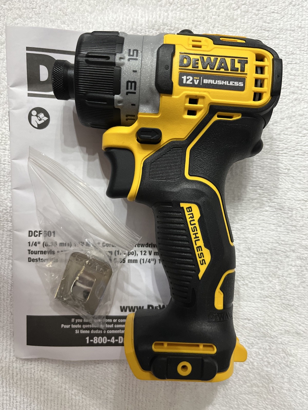 New Dewalt Xtreme DCF601B 12V 12 Volt Max 1/4" Hex Brushless Screwdriver
