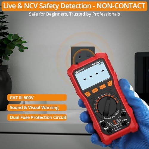 6000 Counts Digital Multimeter for DC AC Voltage/Current TRMS Voltmeter with