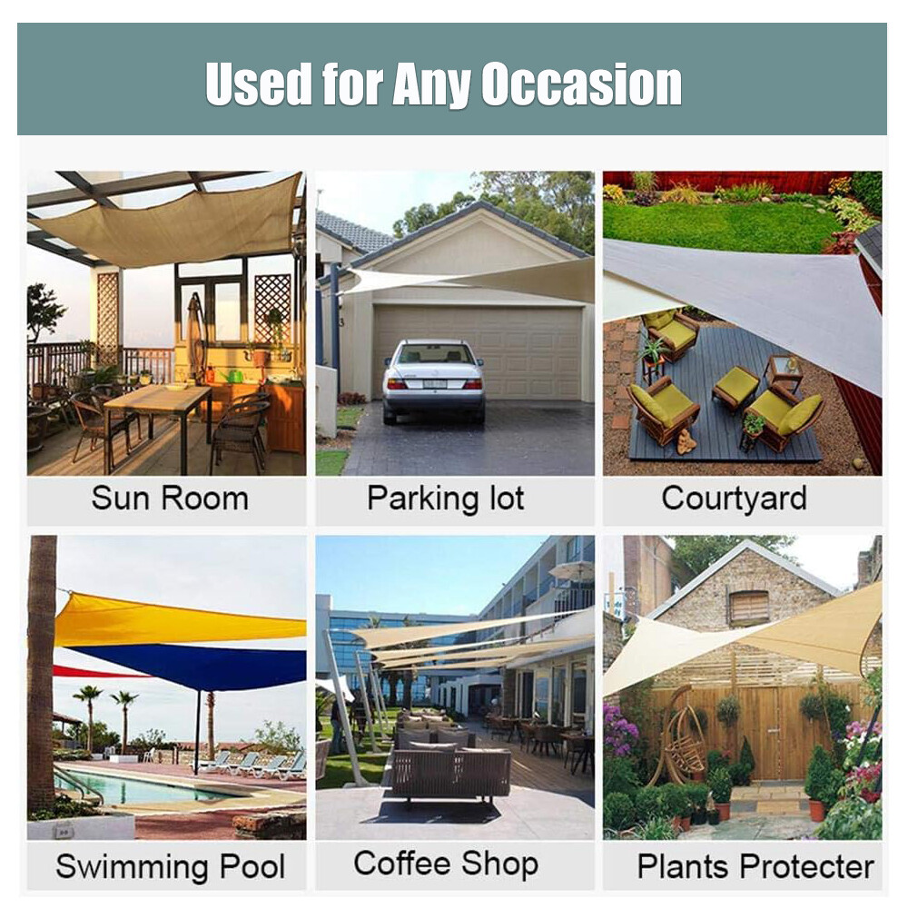 Waterproof Shade Sail Patio Awning Outdoor Garden Pool Sun Canopy Shelter Cover