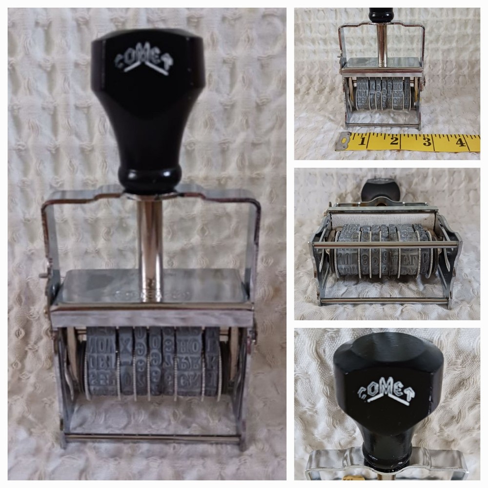 COMET Digit Self-Inking Rubber Stamp Numbering Metal Made In USA
