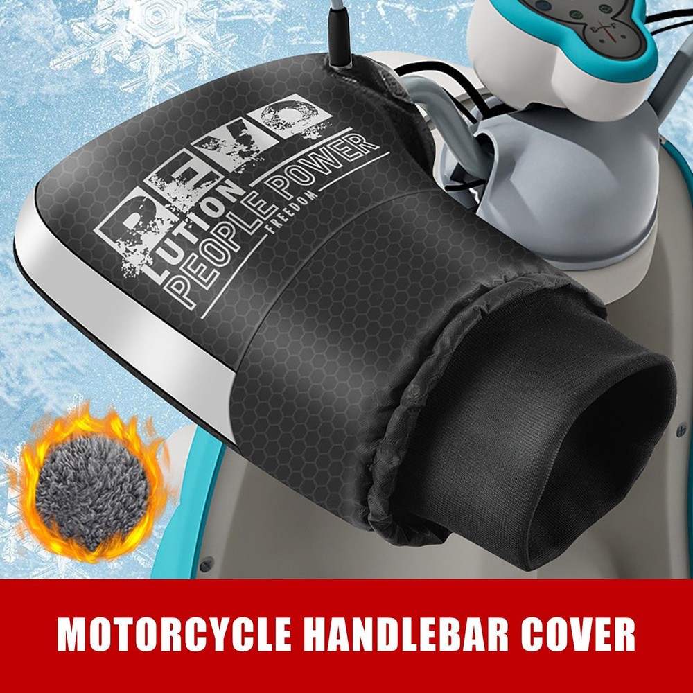 1Pair Waterproof Motorcycle Handlebar Muffs Hand Protector Winter Windproof