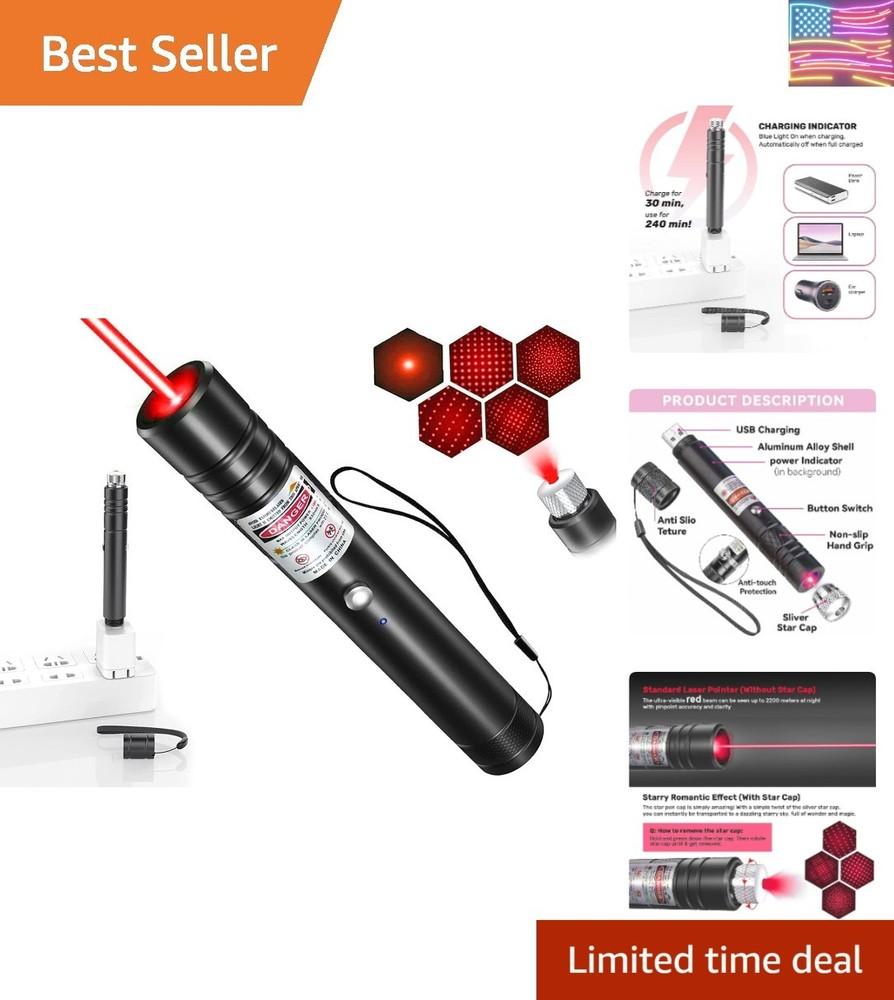 Red Laser Pointer USB Charging Office Teaching Flashlight Laser Pointer Cat T...