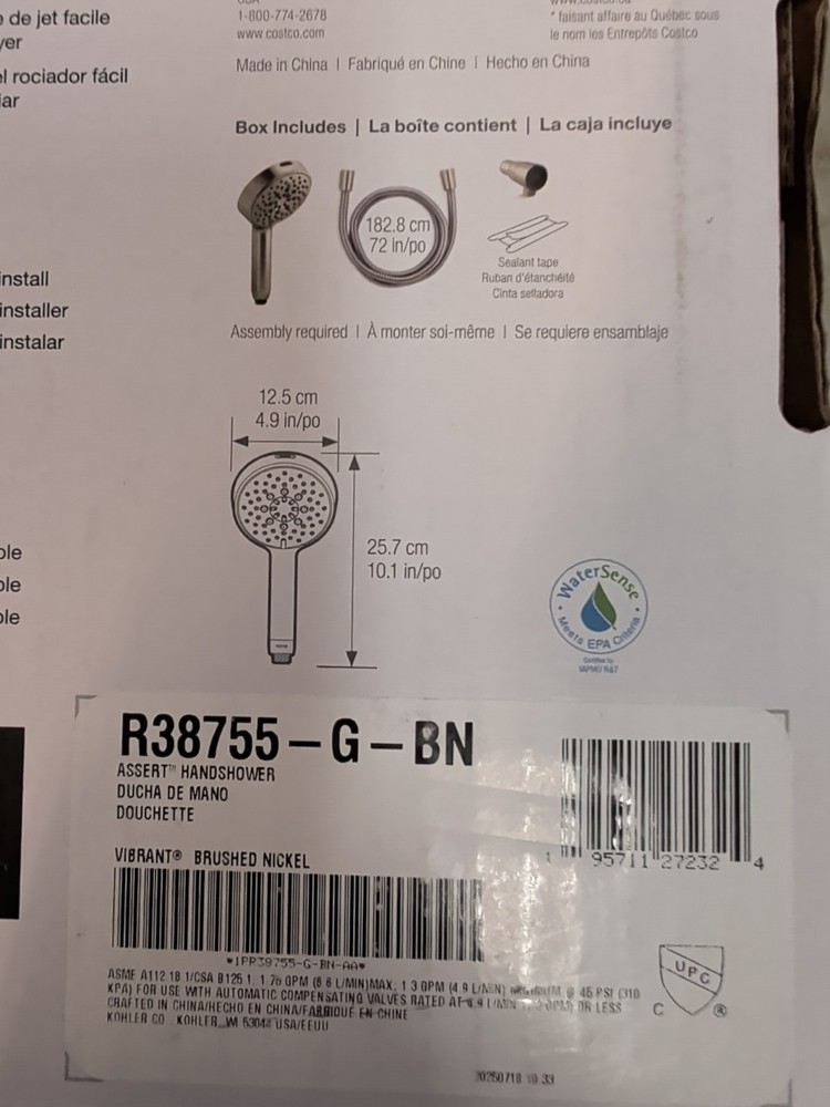 Kohler Assert Multifunction Handshower – Brushed Nickel Finish