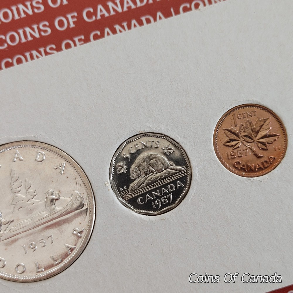 1957 Canada Prooflike Mint Set In Original Whitecard - Very Nice #coinsofcanada