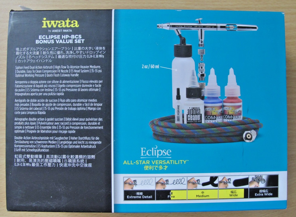 Iwata Eclipse HP-BCS Siphon Feed Dual Action Airbrush ECL2000 ECL 2002 VLUE SET