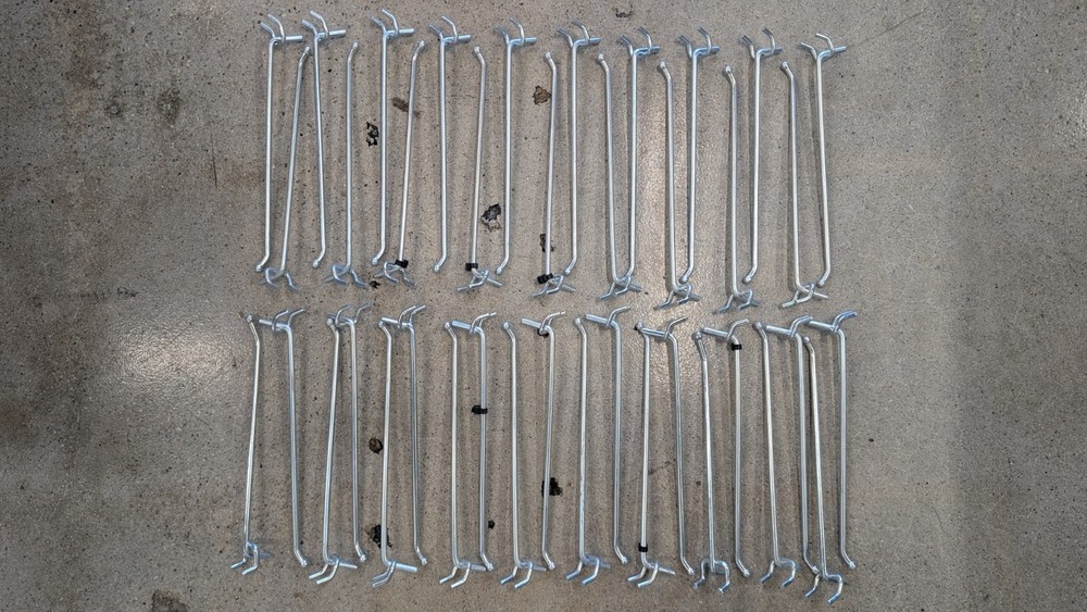 Peg Board 8" Straight Hook - Pegboard Hook - 20 pack