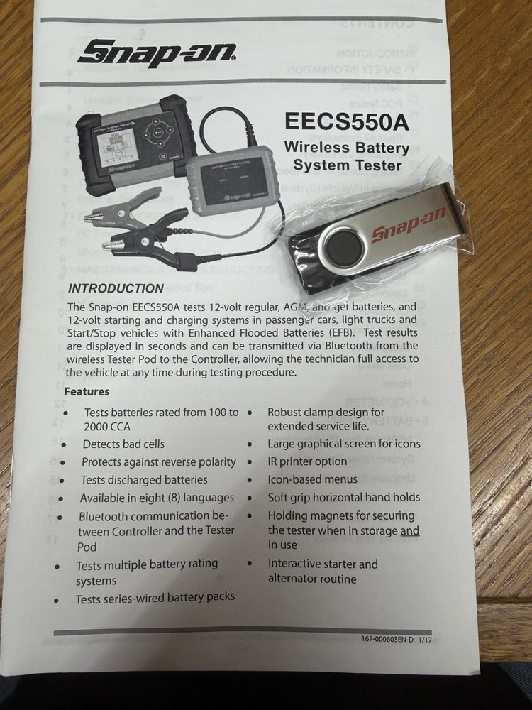 Snap-On EECS550A Wireless Battery, Starting & Charging System Tester