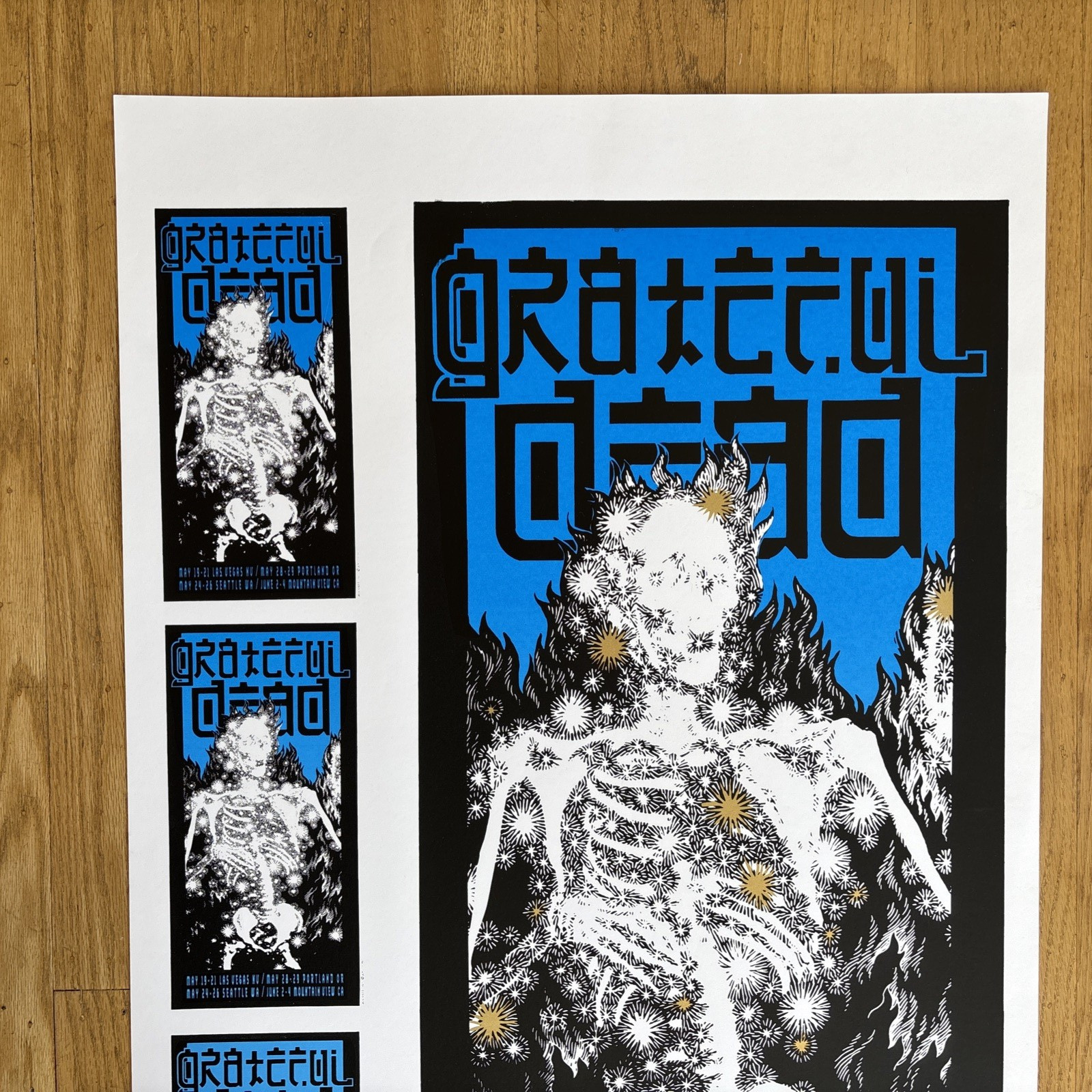 Grateful Dead 1995 Alton Kelley Uncut Variant 4 Venues