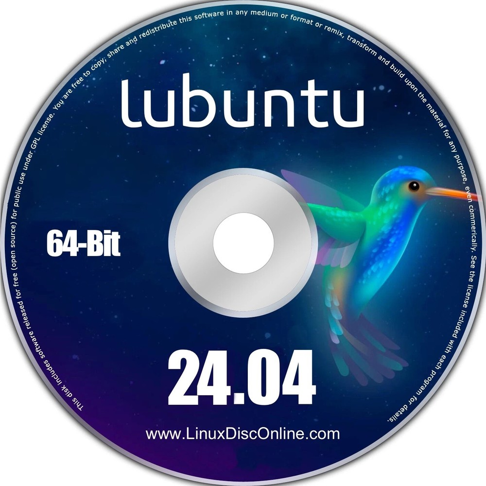 Lubuntu 24.04 Linux 64-bit Linux Live Install DVD PC Mac Revive your old PC NEW