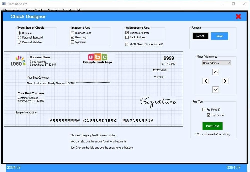 Pro - Check Printing Software for Windows 10/11