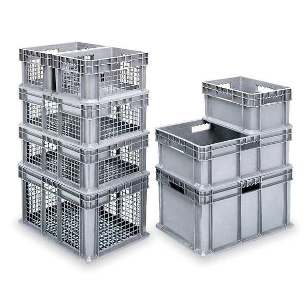 Akro-Mils 37278Grey Vented & Stackable Straight Wall Storage Container, 6.7