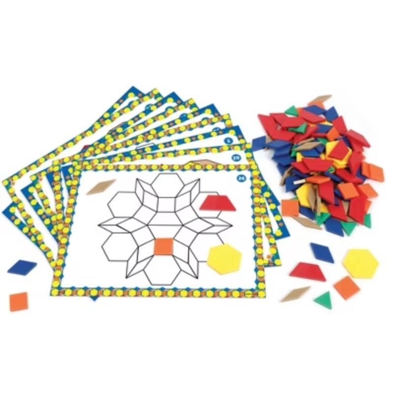 Pattern Block Activity Set: Preschool Math & Counting Kit, Plastic Material