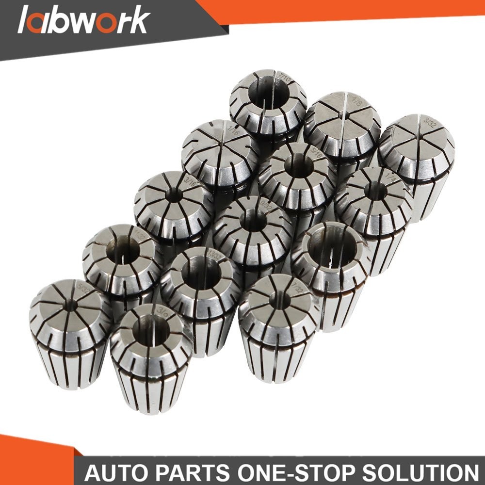 Labwork 14 Pack ER20 Spring Collet Set Fit For CNC Milling Lathe Tool Engraving