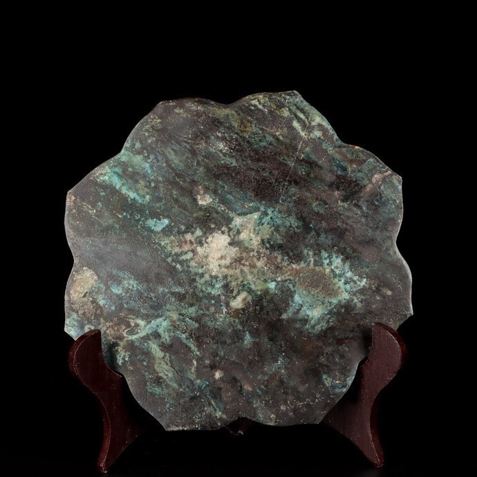 6.8'' Old Chinese Dynasty Bronze Ware Gilt Sliver Beast Mirror Bronze mirror