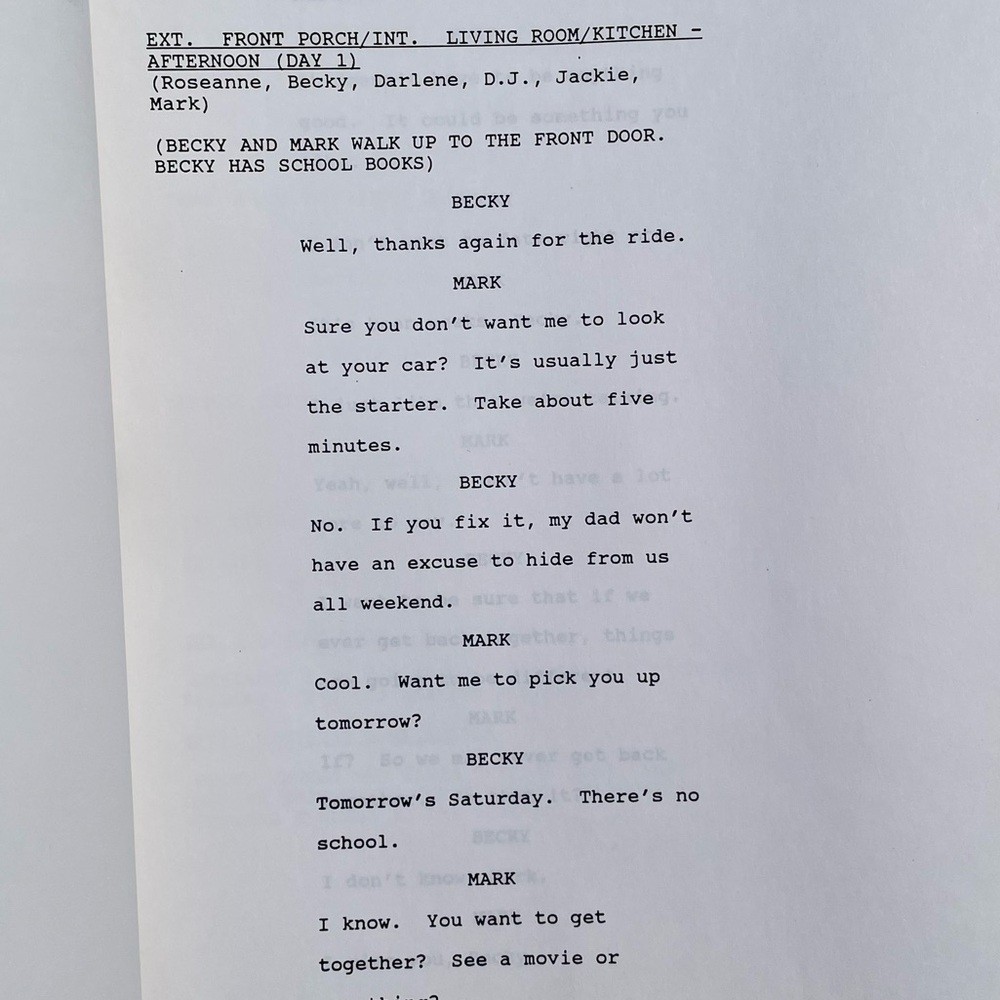 Roseanne Original 1992 Production Used Final Draft Script Secrets Barr Metcalf
