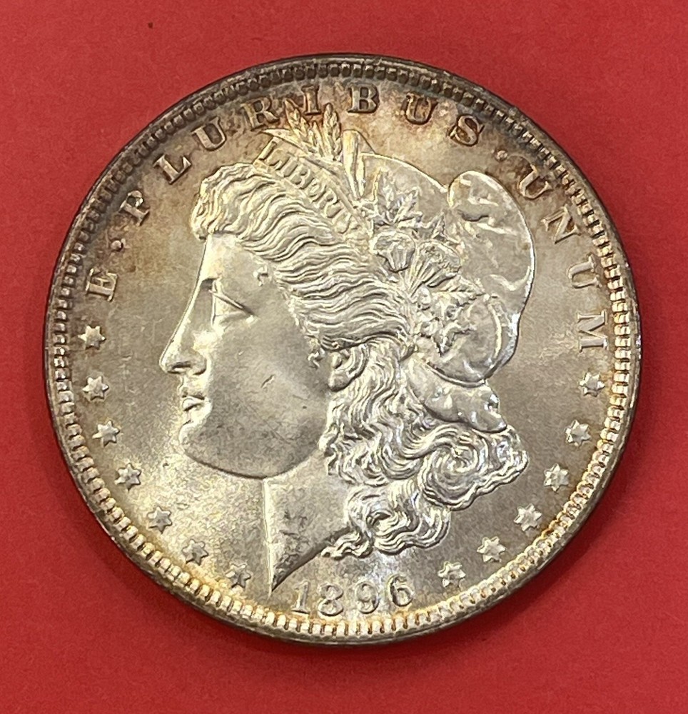1896 P Morgan Silver Dollar, Gem Uncirculated.