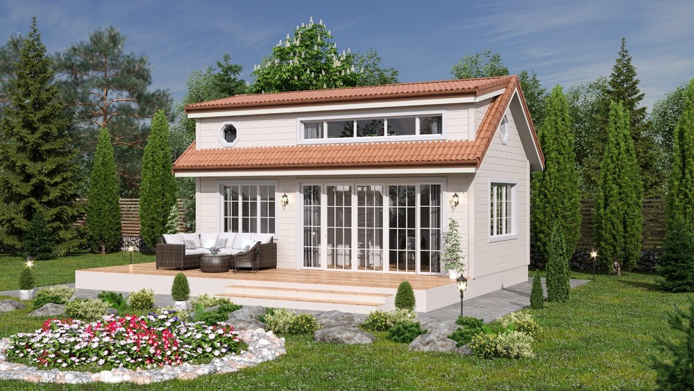 Charming Tiny House 1-Bed, 1-Bath, 586SF Architectural Build Plans PDF Download