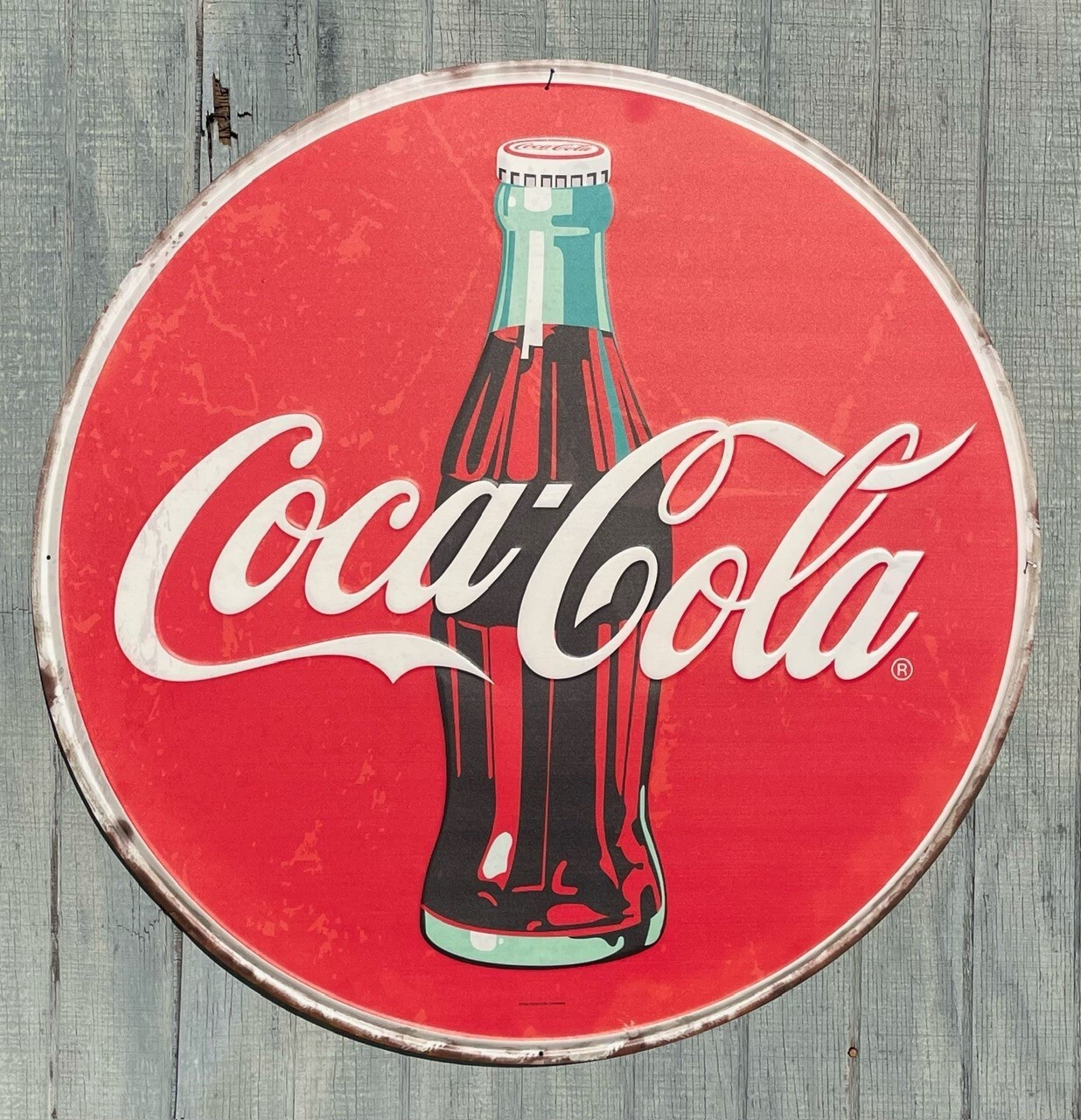 LARGE 36IN Classic Coke Glass Bottle Coca-Cola Antique Style METAL Hanging Sign