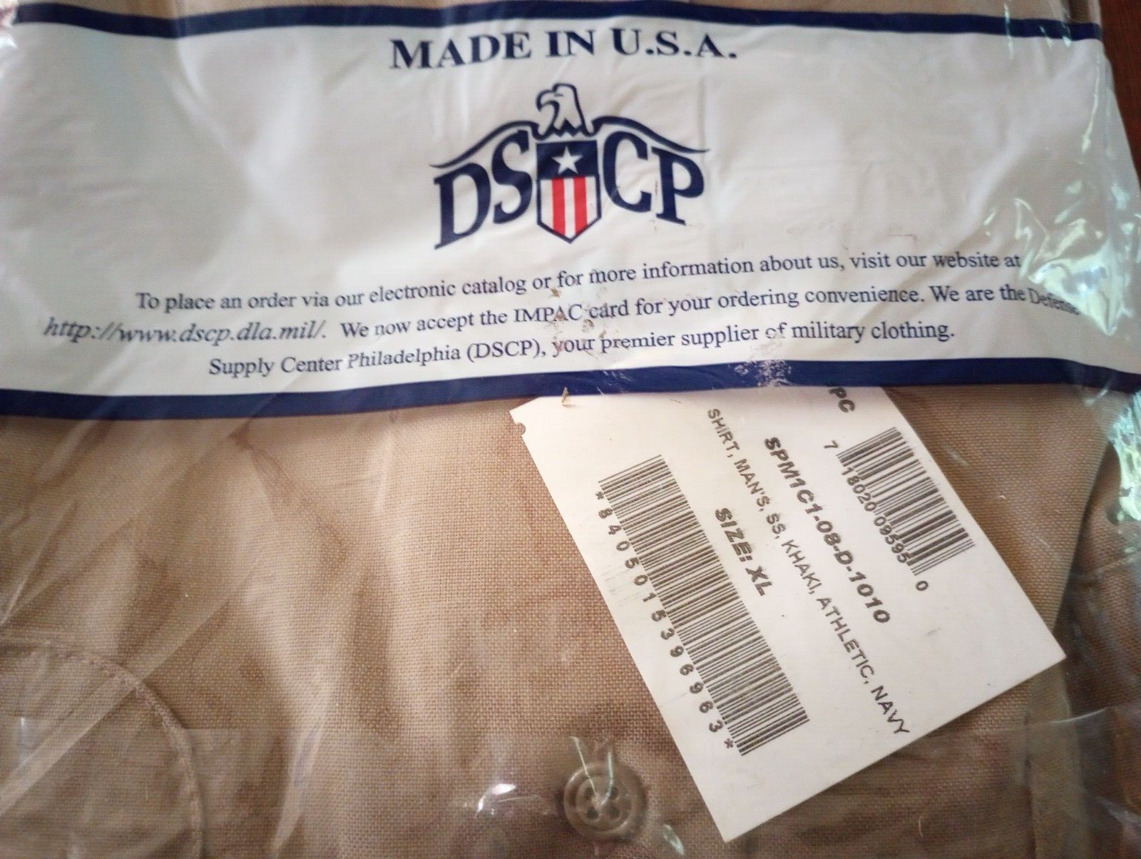 U.S MILITARY ISSUE NAVY MEN'S KHAKI DRESS SHIRT SHORT SLEEVE X-LARGE 18 NECK