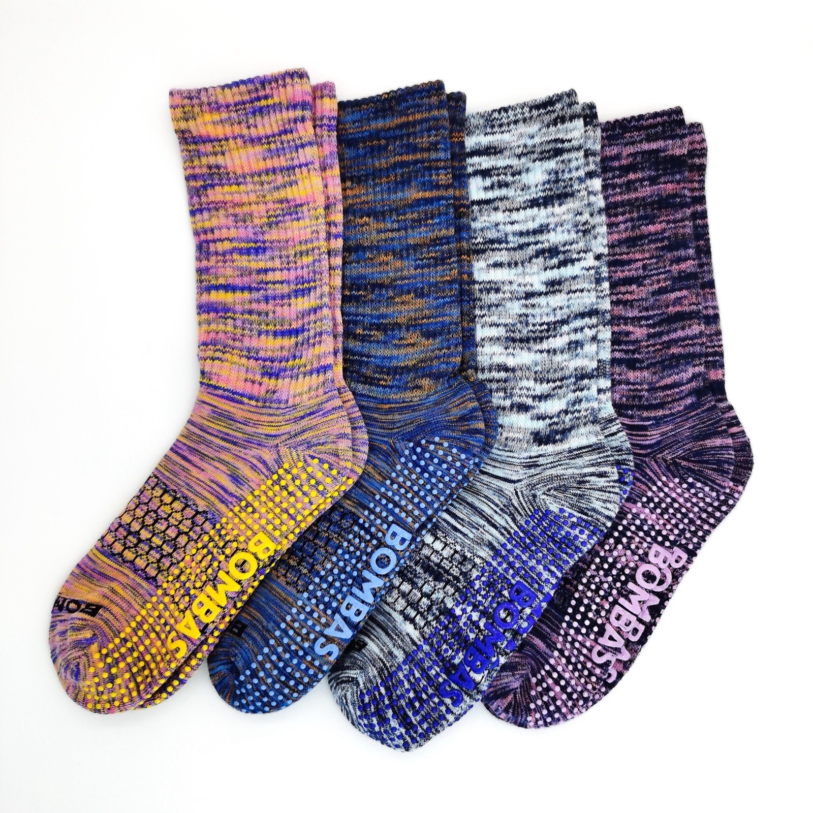 4 pairs BOMBAS Women's Gripper Honeycomb Crew Socks size Medium 6-10