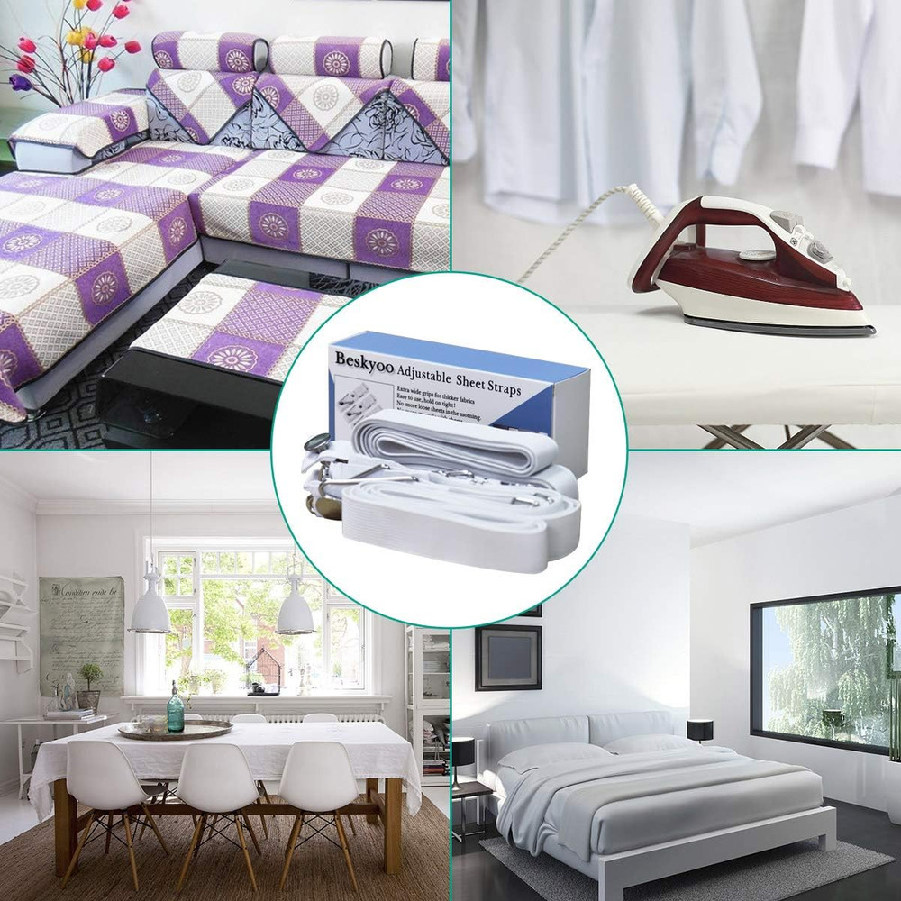 Bed Sheet Holder Straps- Adjustable Fitted Sheet Clips Bed Sheet Fastener Suspen