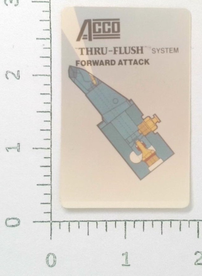 Vintage Acco Thru-Flush System Forward Attack Sticker Decal