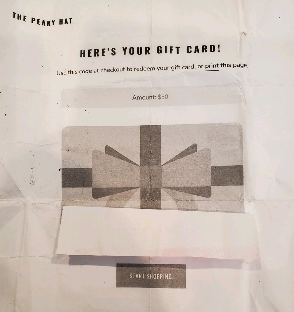 The Peaky Hat - $50 Gift Card