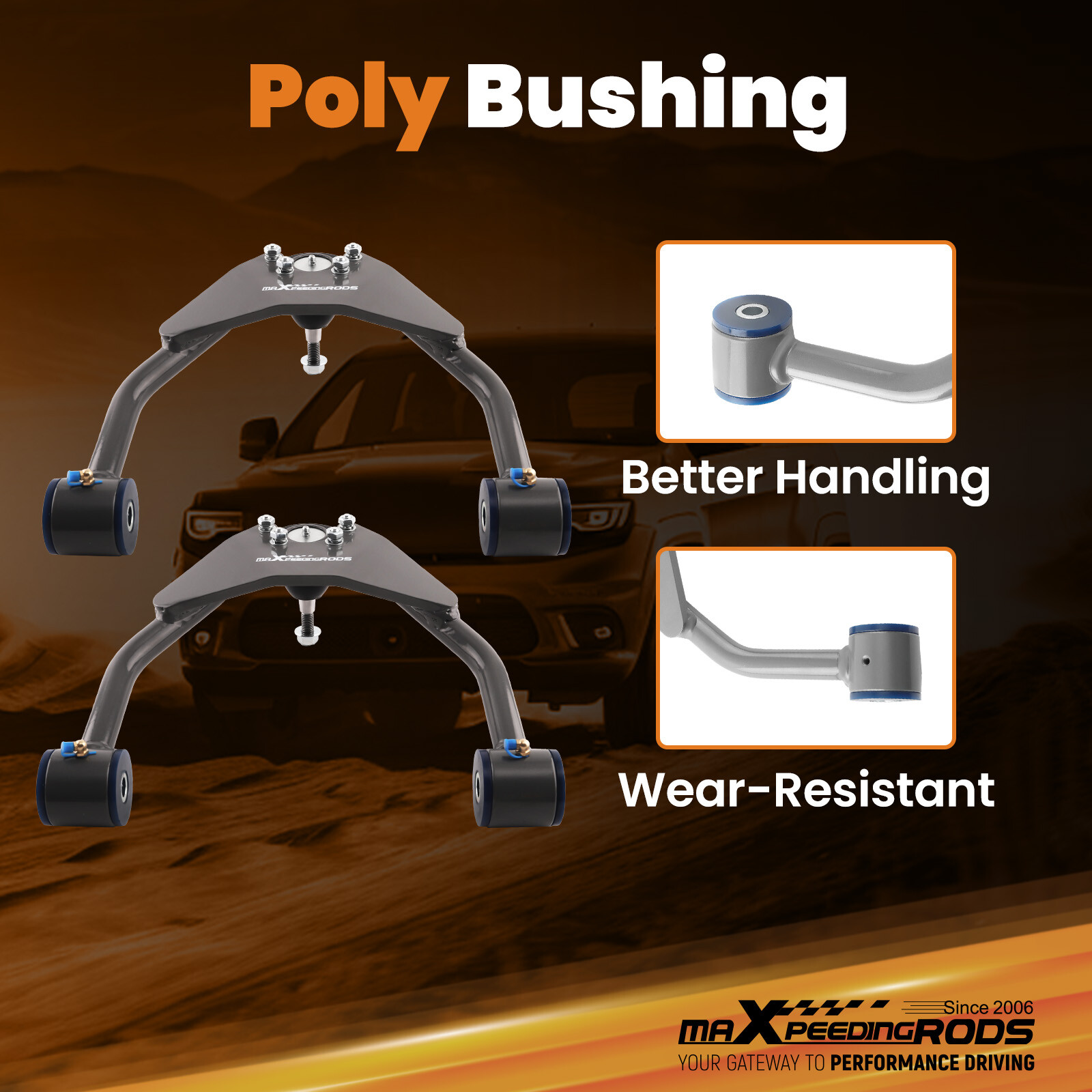 2x Upper Drop Alignment Control Arms Drop Kit for 1999-06 Silverado Sierra 1500