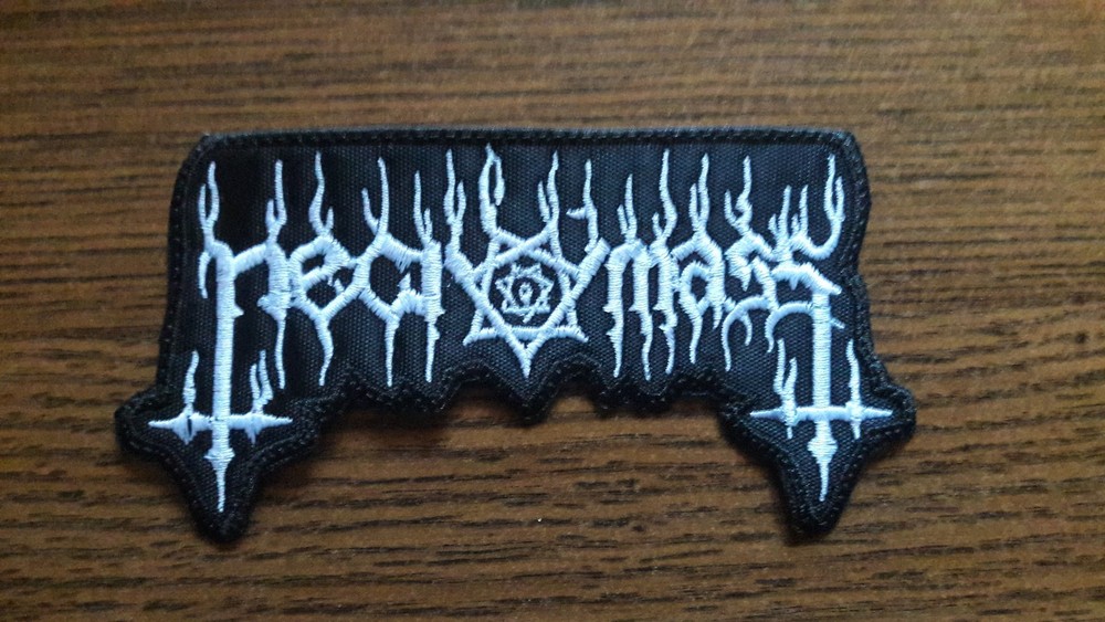 NECROMASS,SEW ON WHITE EMBROIDERED PATCH