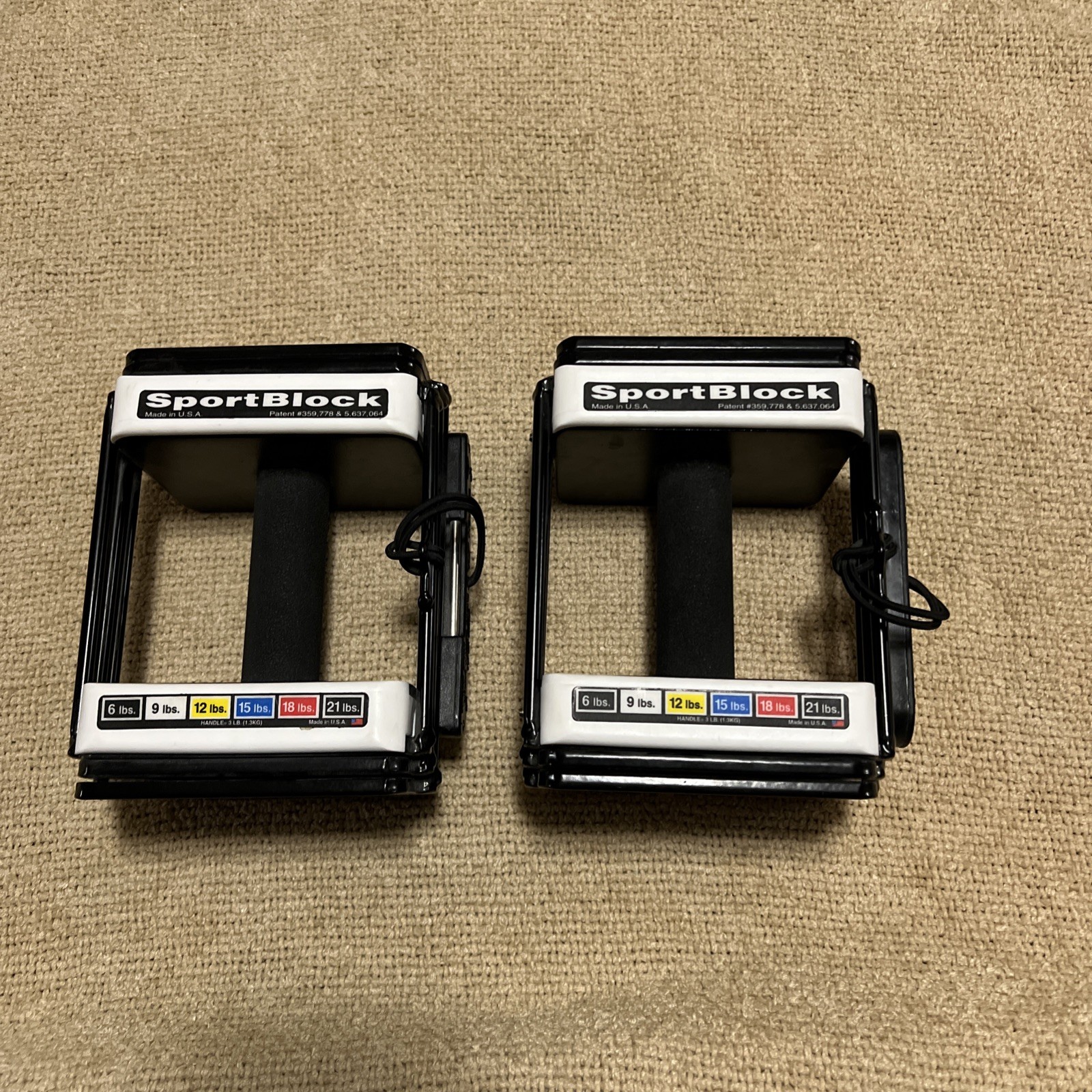 🇺🇸Pair Of Grey PowerBlock SportBlock Adjustable Weights Dumbbells 6lbs-21 lbs