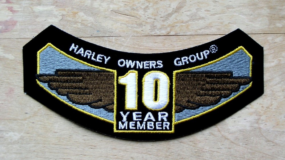 "NEW" HARLEY DAVIDSON OWNERS GROUP HOG 10 YEAR MEMBER CHAPTER PATCH