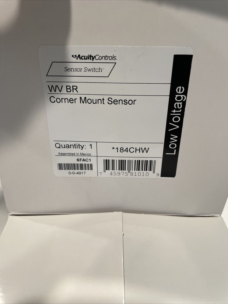 New Sensor Switch WVPDT16R Corner Mount Sensor Passive Dual Technology WVBR