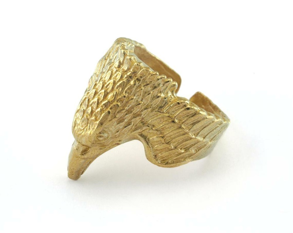 Eagle Adjustable Ring Raw Brass (19mm 8.5US inner size - Adjustable ) OZ2885