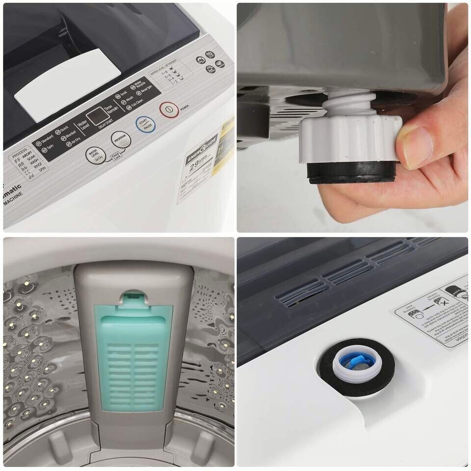 Portable Washing Machine 15.6Lbs Capacity Fully Automatic Washer w/Drain & Spin