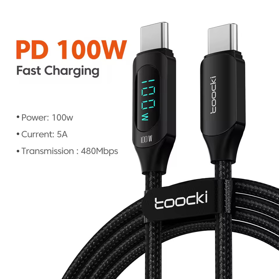 Toocki USB Type C to Type C Cable 100W PD Fast Charging Display Data 6ft Cable