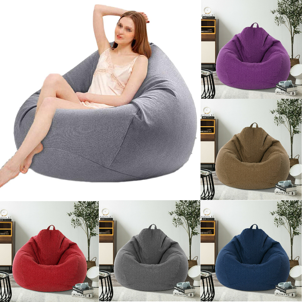 Large Bean Bag Chair Cover Indoor For Adults Kids Lazy Lounger Couch Sofa Cover