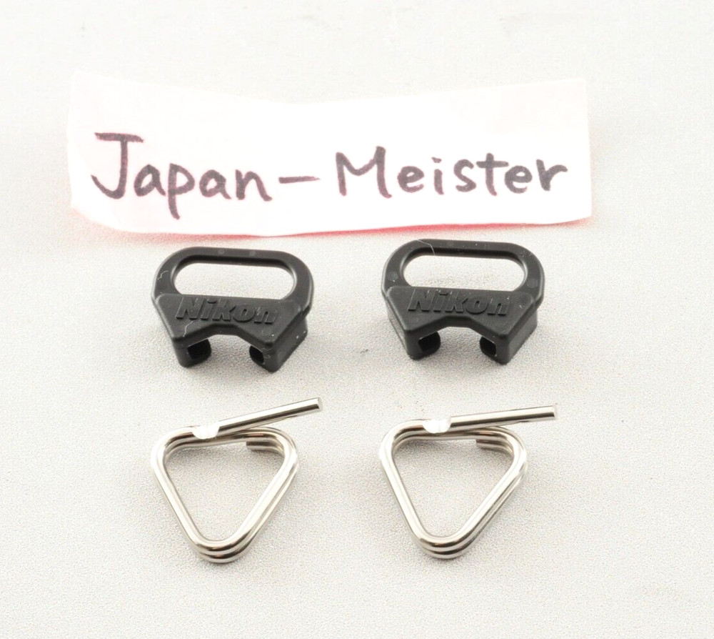 US Duty Paid New Genuine Nikon Camera Triangular Strap lug Set 2rings & 2covers