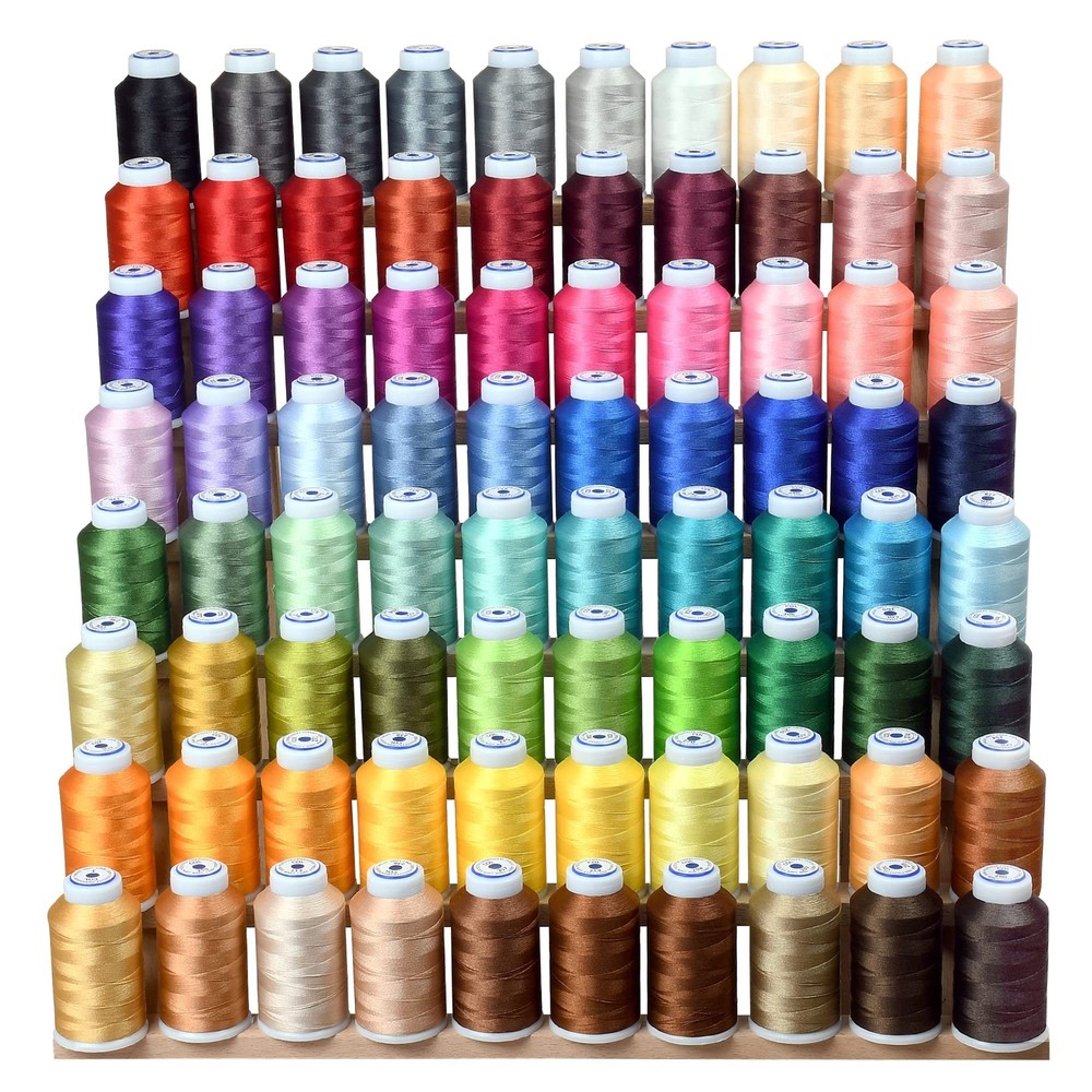 80 Spools Embroidery Sewing Machine Polyester Thread 120D/2 40weight Each Spo...