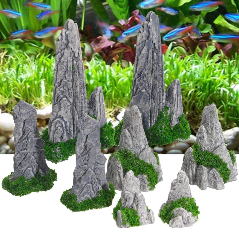 8 Small Mountain Model Features Design Set for Terrains Presentation