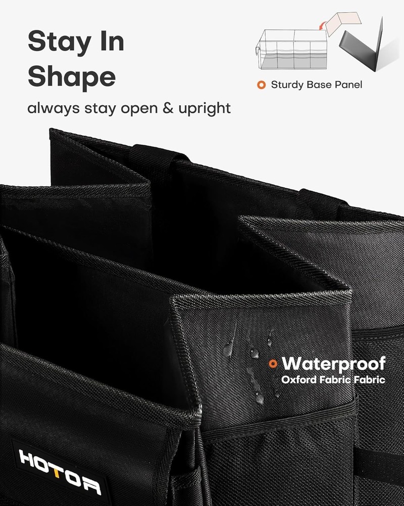 Versatile Black Car Trunk Storage with 2 Compartments for Maximum Organization