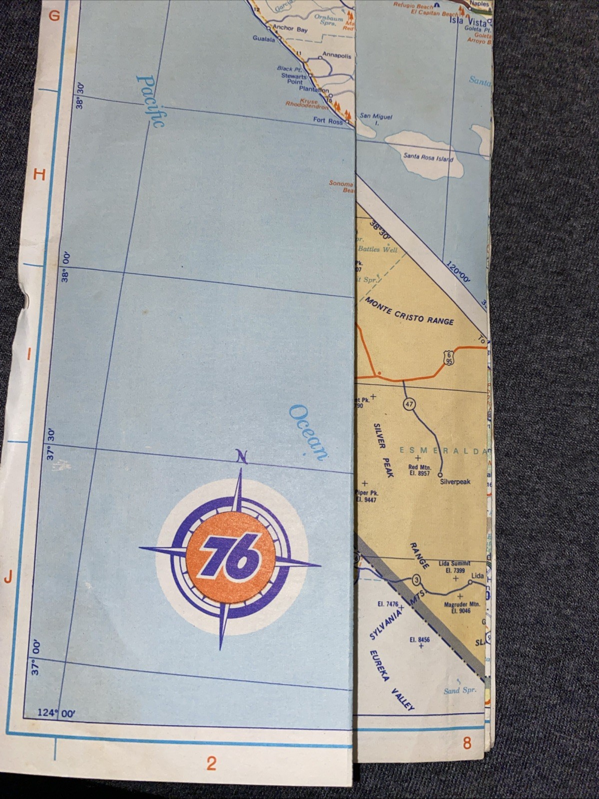 Vintage Union 76 - California Map, Travel, Road Trip Ephemera 1968