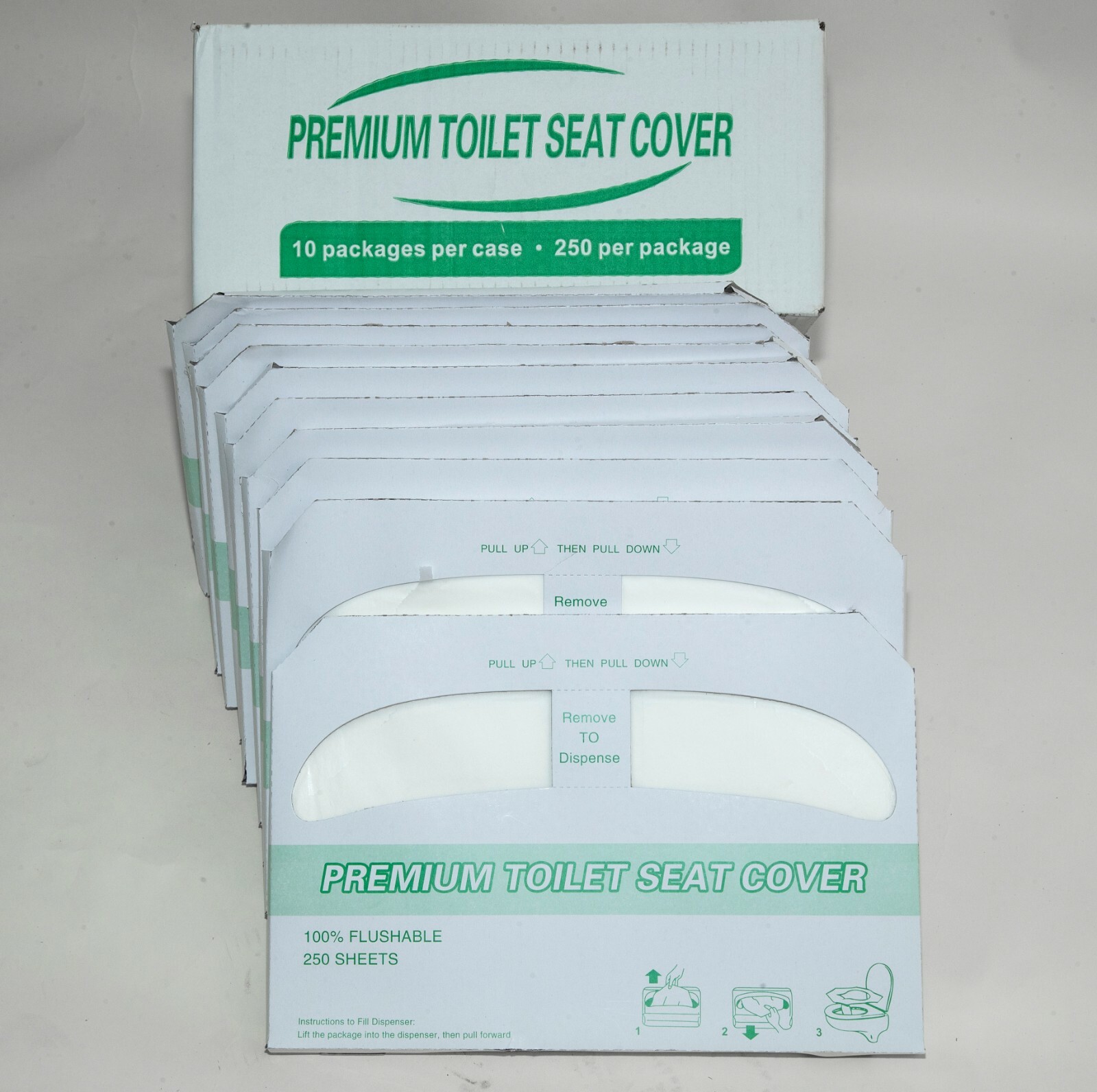 Disposable Toilet Seat Covers 10 Packs of 250 Sheets Per Pack 2500 Sheets Total